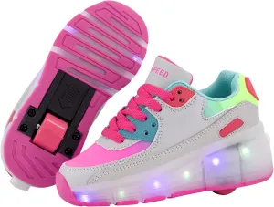 SDSPEED Kids Roller Skate Shoes with Single Wheel Shoes Sport Sneaker LED