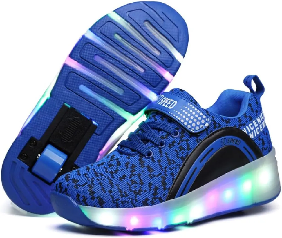 SDSPEED Kids Roller Skate Shoes with Single Wheel Shoes Sport Sneaker LED