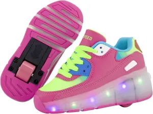 SDSPEED Kids Roller Skate Shoes with Single Wheel Shoes Sport Sneaker LED