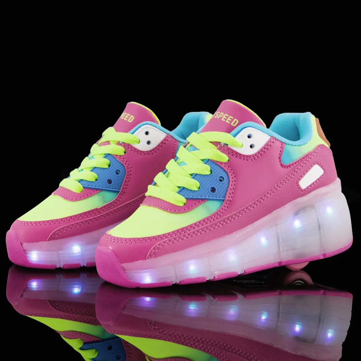 SDSPEED Kids Roller Skate Shoes with Single Wheel Shoes Sport Sneaker LED