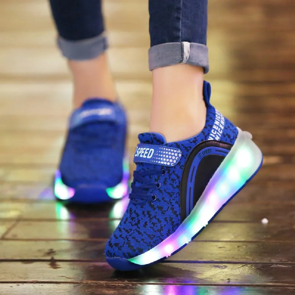 SDSPEED Kids Roller Skate Shoes with Single Wheel Shoes Sport Sneaker LED