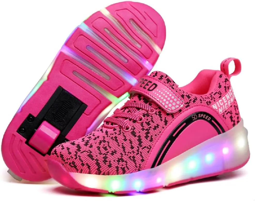 SDSPEED Kids Roller Skate Shoes with Single Wheel Shoes Sport Sneaker LED