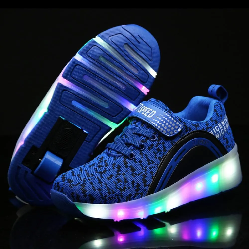 SDSPEED Kids Roller Skate Shoes with Single Wheel Shoes Sport Sneaker LED