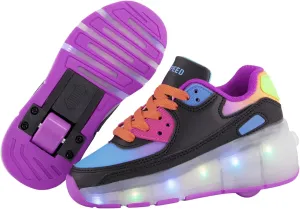 SDSPEED Kids Roller Skate Shoes with Single Wheel Shoes Sport Sneaker LED
