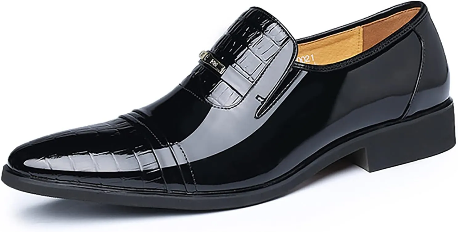 Semi Formal Dress Shoes for Men New Men's Lacquered Leather Upper British Mens Dress Shoes Oxfords Casual Retro