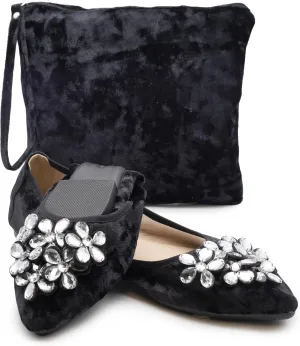 Silky Toes Foldable Flats for Women Dressy Ballet Shoes for Purse