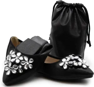 Silky Toes Foldable Flats for Women Dressy Ballet Shoes for Purse
