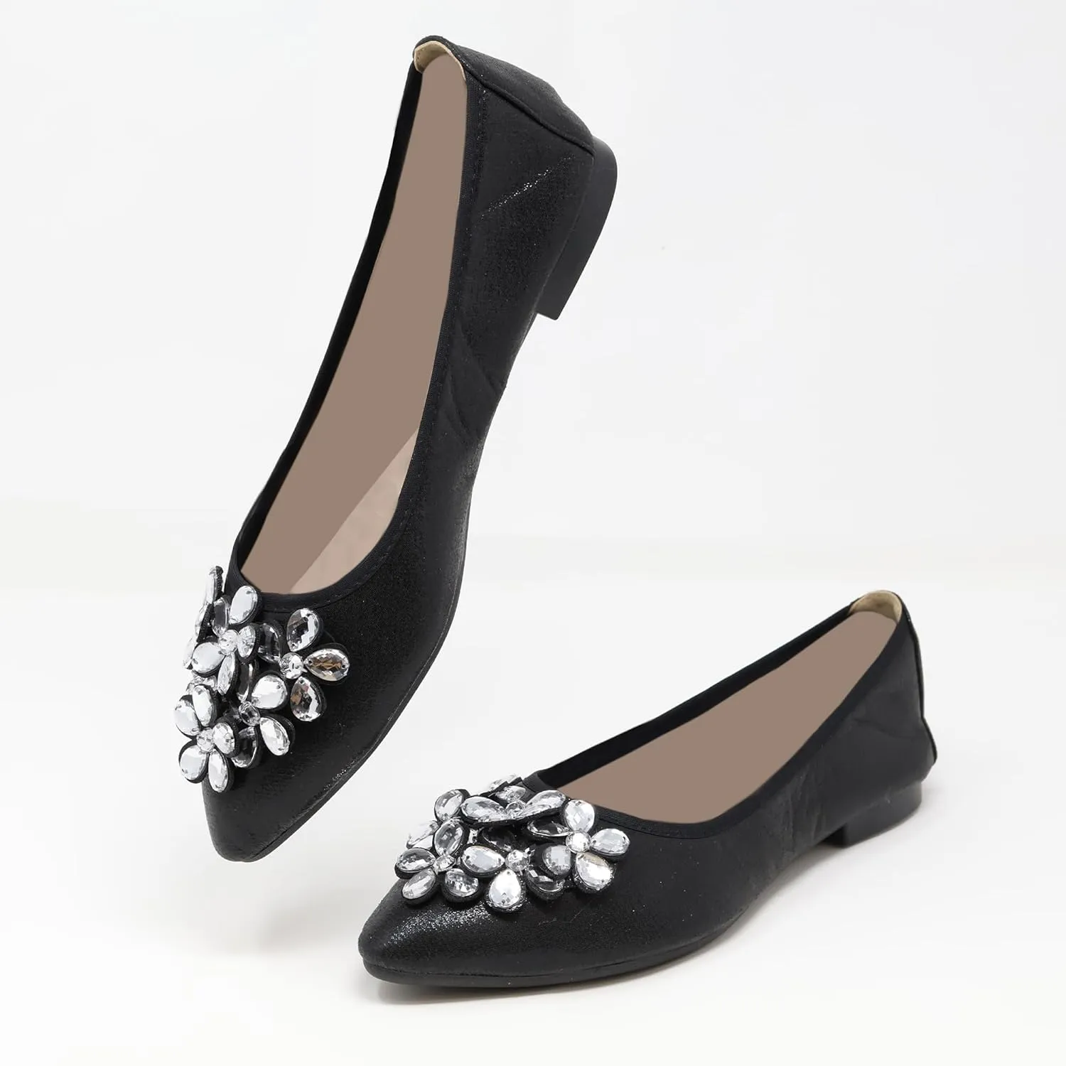 Silky Toes Foldable Flats for Women Dressy Ballet Shoes for Purse