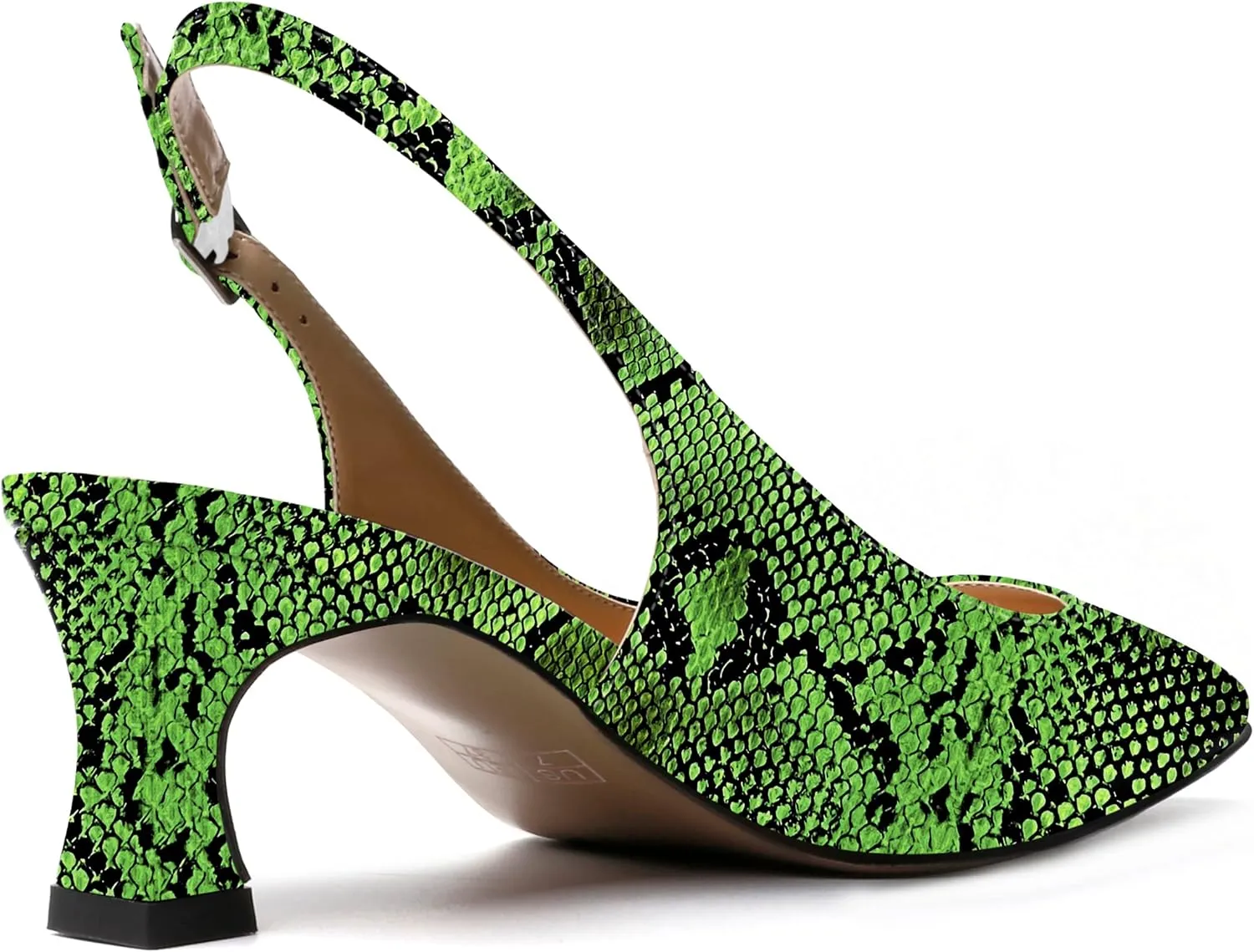 SKYSTERRY Women's Dress Evening Slingback Kitten Square Toe Office Patent Spool Low Heel Pumps Shoes 2 Inch