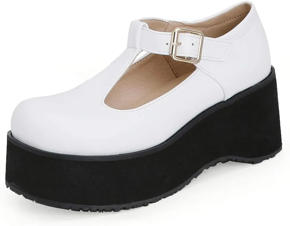 SO SIMPOK Women Gothic Mary Janes Platform Shoes Cosplay Uniform Dress Lolita Wedge Pumps Classic Oxfords