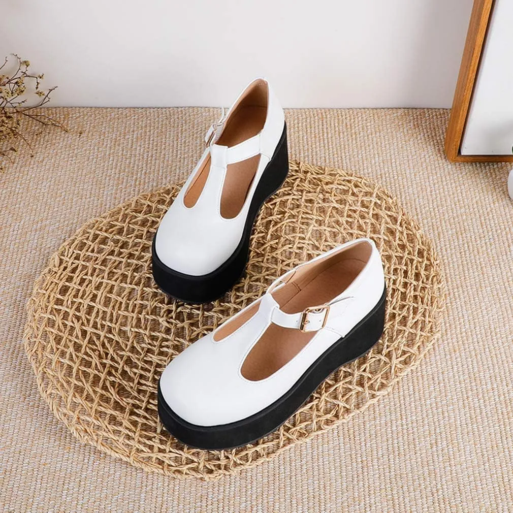 SO SIMPOK Women Gothic Mary Janes Platform Shoes Cosplay Uniform Dress Lolita Wedge Pumps Classic Oxfords
