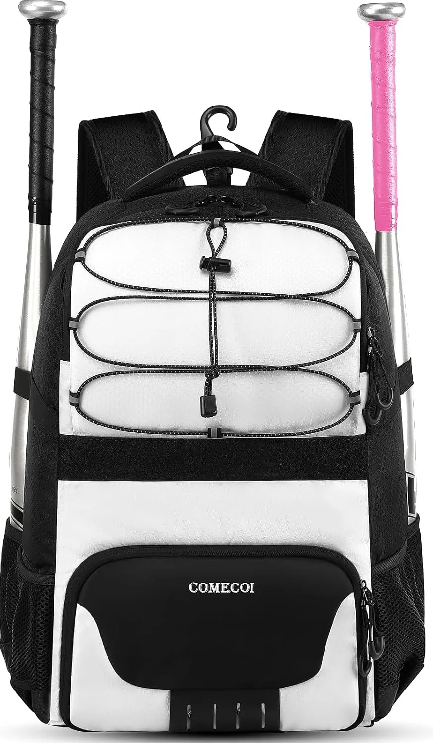 Softball Bag, Lightweight Baseball Backpack with Shoes Compartment, Baseball Bat Bags with Fence Hook for TBall Bat & Equipment, for Batting Mitten, Helmet, for Girls, Boys, Youth, Adults