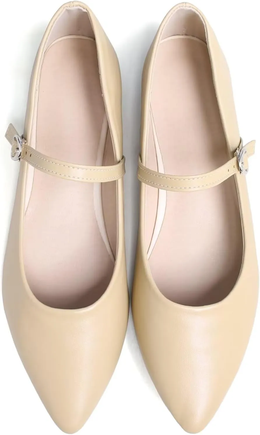 Stunner Women's Mary Jane Flats Fashion Pointed Toe Ballet Flats Comfort Buckle Strap Walk Flats