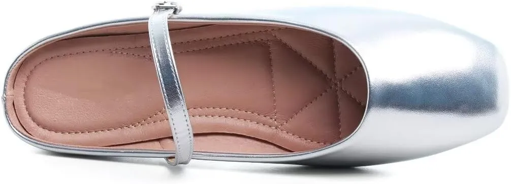 Stunner Women's Mary Jane Flats Fashion Round Toe Ballet Flats Comfort Slip On Flats Buckle Strap Dress Flats