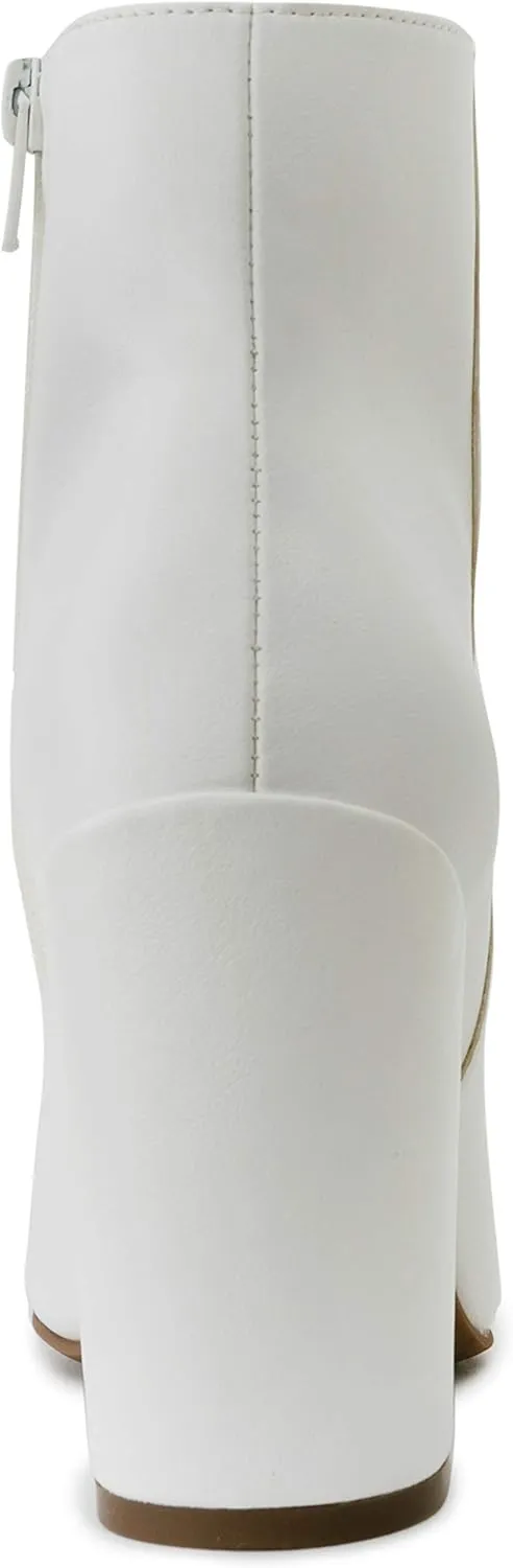 Sugar Women's Winter Chelsea Booties - Chunky High Heel, Pointed Toe, Fashion Ankle Boots-Evvie