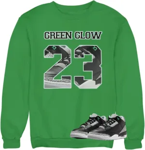 Sweatshirt To Match Jordan 3 Green Glow Sneakers, Men's Graphic Sweatshirts