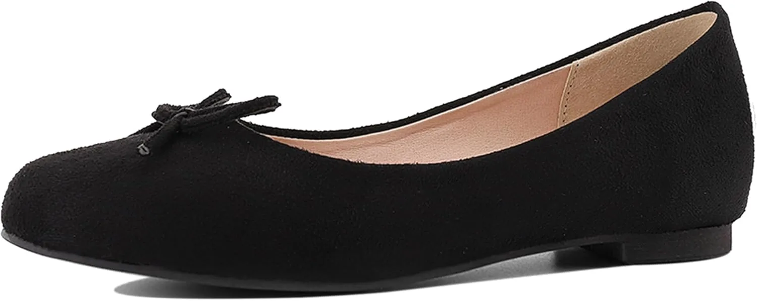 Sweet Bows Comfort Flats Round Toe Women Court Shoes