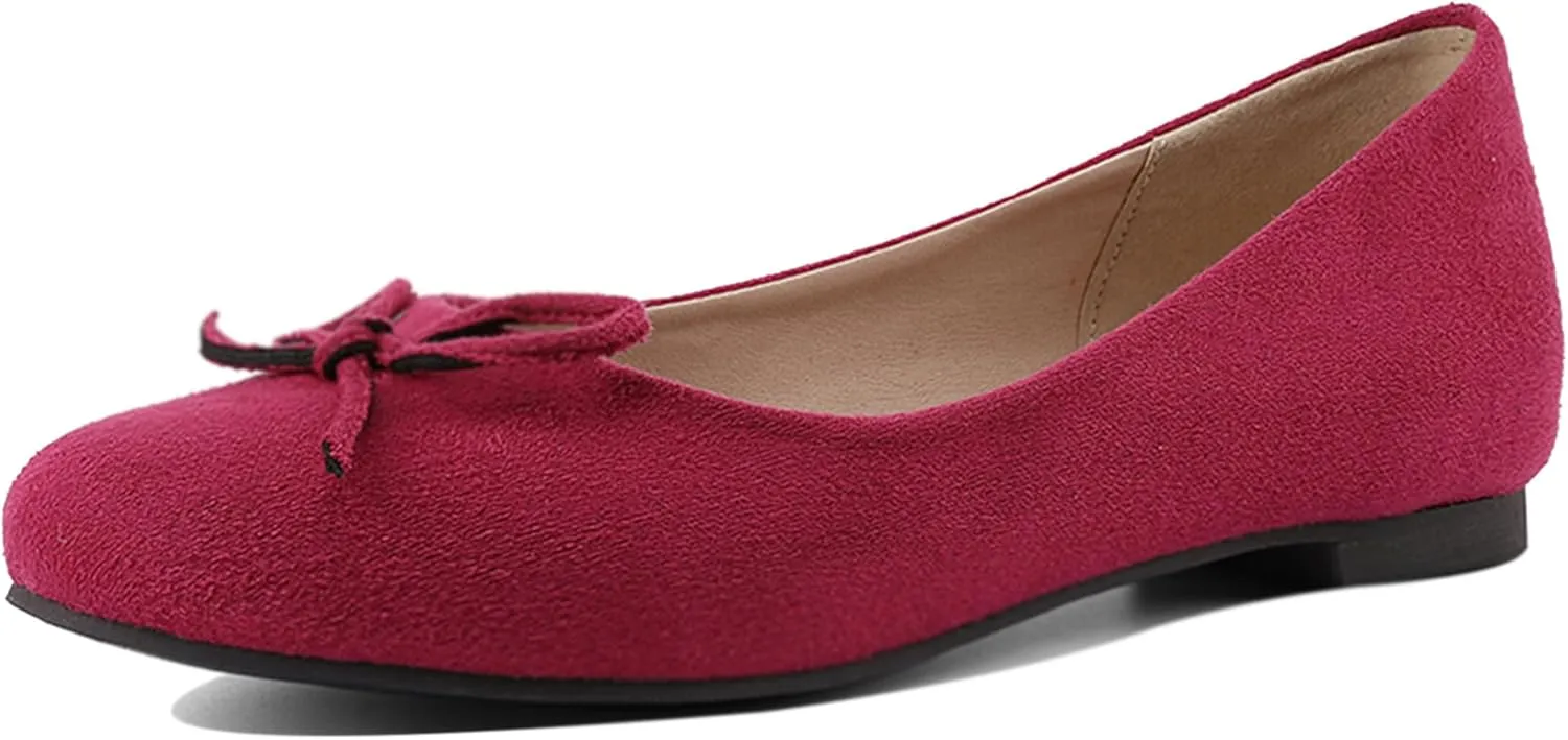 Sweet Bows Comfort Flats Round Toe Women Court Shoes