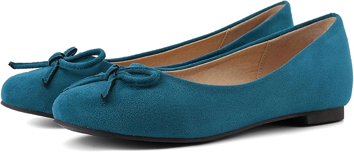 Sweet Bows Comfort Flats Round Toe Women Court Shoes