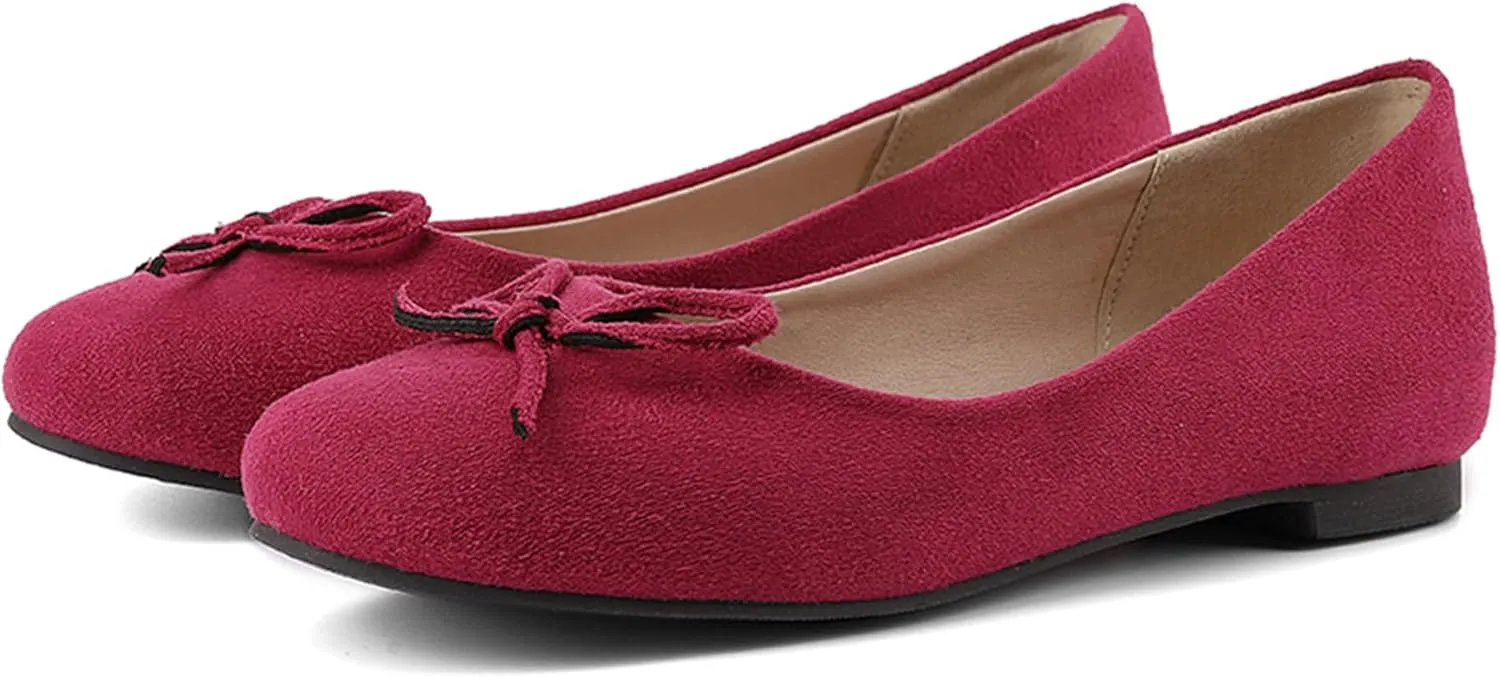 Sweet Bows Comfort Flats Round Toe Women Court Shoes