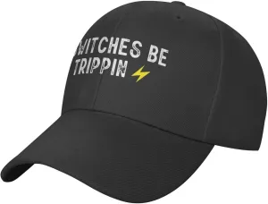 Switches Be Trippin Fashionable Vintage Low-Profile Baseball Cap,Unisex Adjustable Dad Hat,Black
