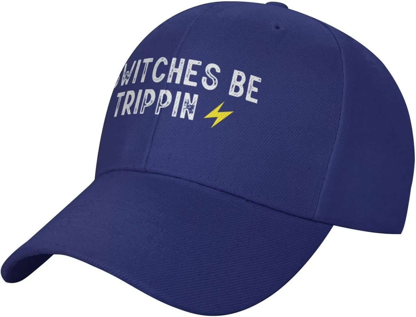 Switches Be Trippin Fashionable Vintage Low-Profile Baseball Cap,Unisex Adjustable Dad Hat,Blue