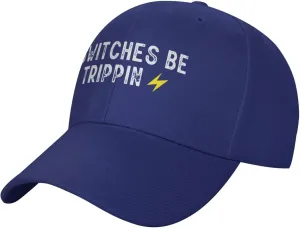 Switches Be Trippin Fashionable Vintage Low-Profile Baseball Cap,Unisex Adjustable Dad Hat,Blue