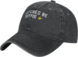 Switches Be Trippin Vintage Cotton Unisex Baseball Cap Low Profile Dad Hat Adjustable for Men and Women, Black