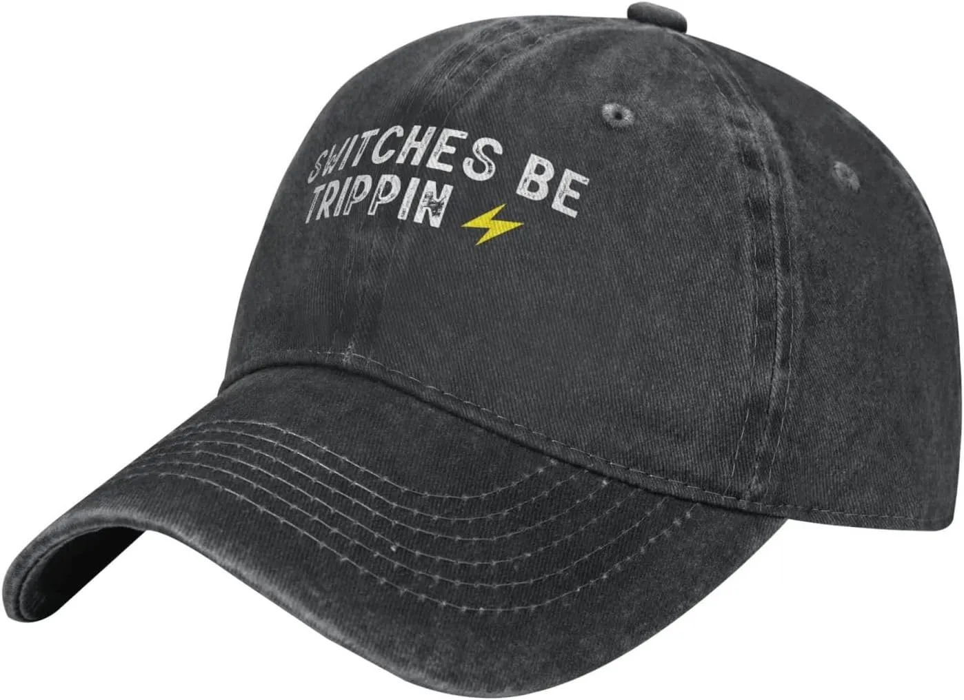 Switches Be Trippin Vintage Cotton Unisex Baseball Cap Low Profile Dad Hat Adjustable for Men and Women, Black