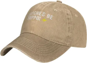 Switches Be Trippin Vintage Cotton Unisex Baseball Cap Low Profile Dad Hat Adjustable for Men and Women, Natural
