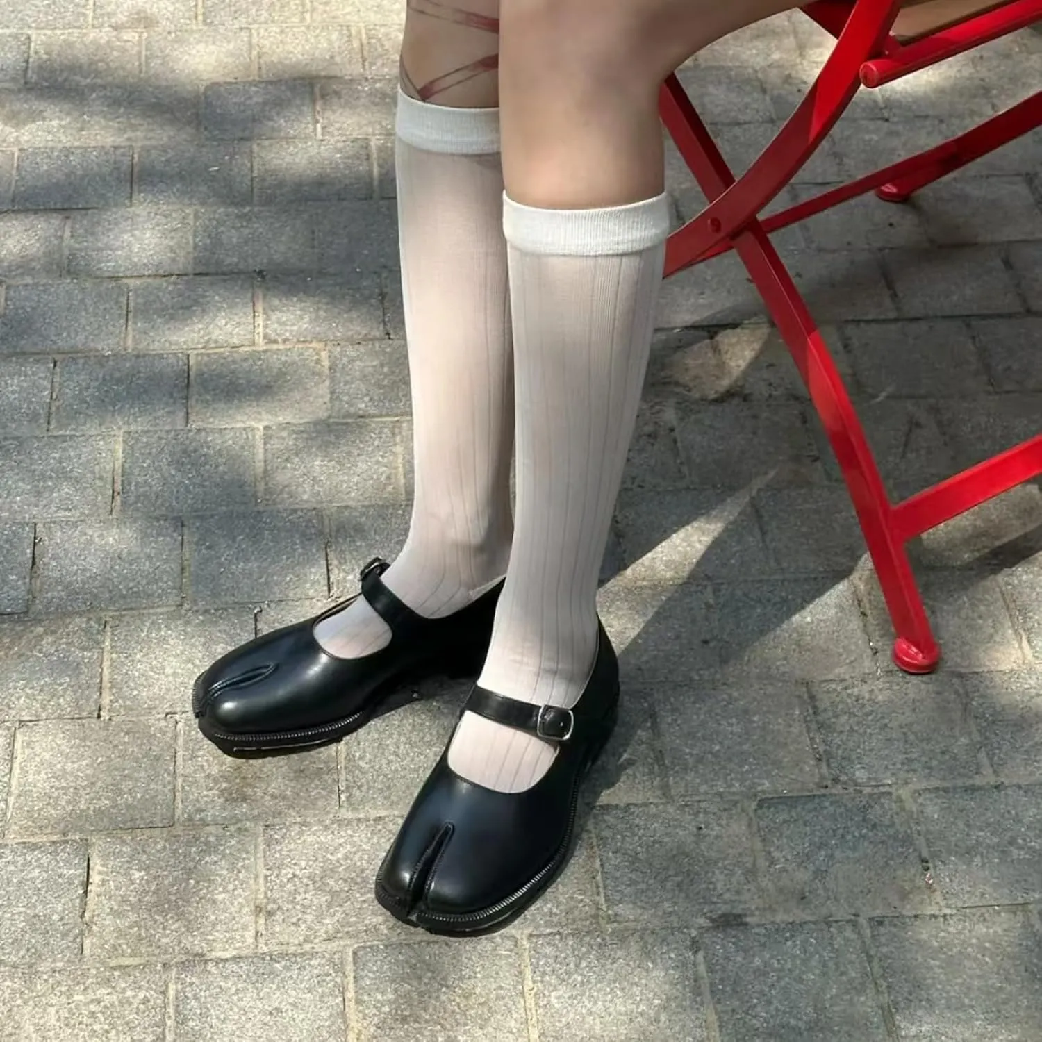 Tabi Mary Jane Shoes Women Split Toe Ankle Buckle Strap Womens Flats Comfort Casual Dressy Party School Work Dress Pumps Shoes
