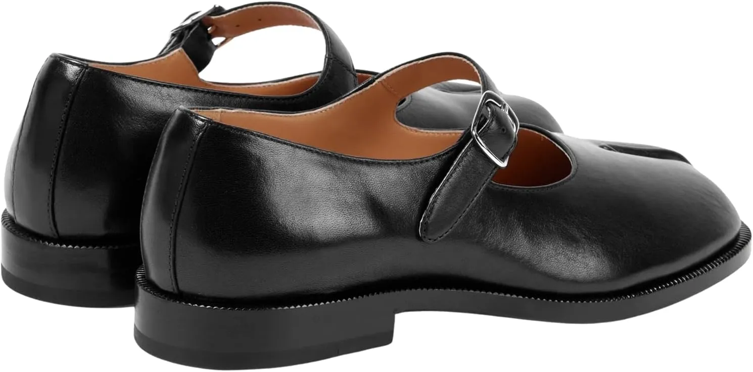 Tabi Mary Jane Shoes Women Split Toe Ankle Buckle Strap Womens Flats Comfort Casual Dressy Party School Work Dress Pumps Shoes