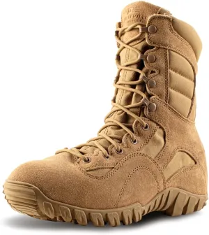 TACTICAL RESEARCH Khyber TR550 8” Army OCP ACU Lightweight Hot Weather Mountain Hybrid Combat Boots For Men - Coyote Brown Cattlehide Leather and Nylon Military Boots