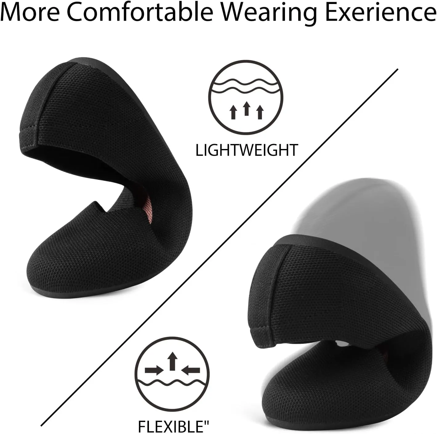 Tanamo Women's Flat Ballet Shoes Knit Flat Shoes for Women Round Toe Slip on Women Flats for Dressy Casual Office Work Wedding Comfort Soft