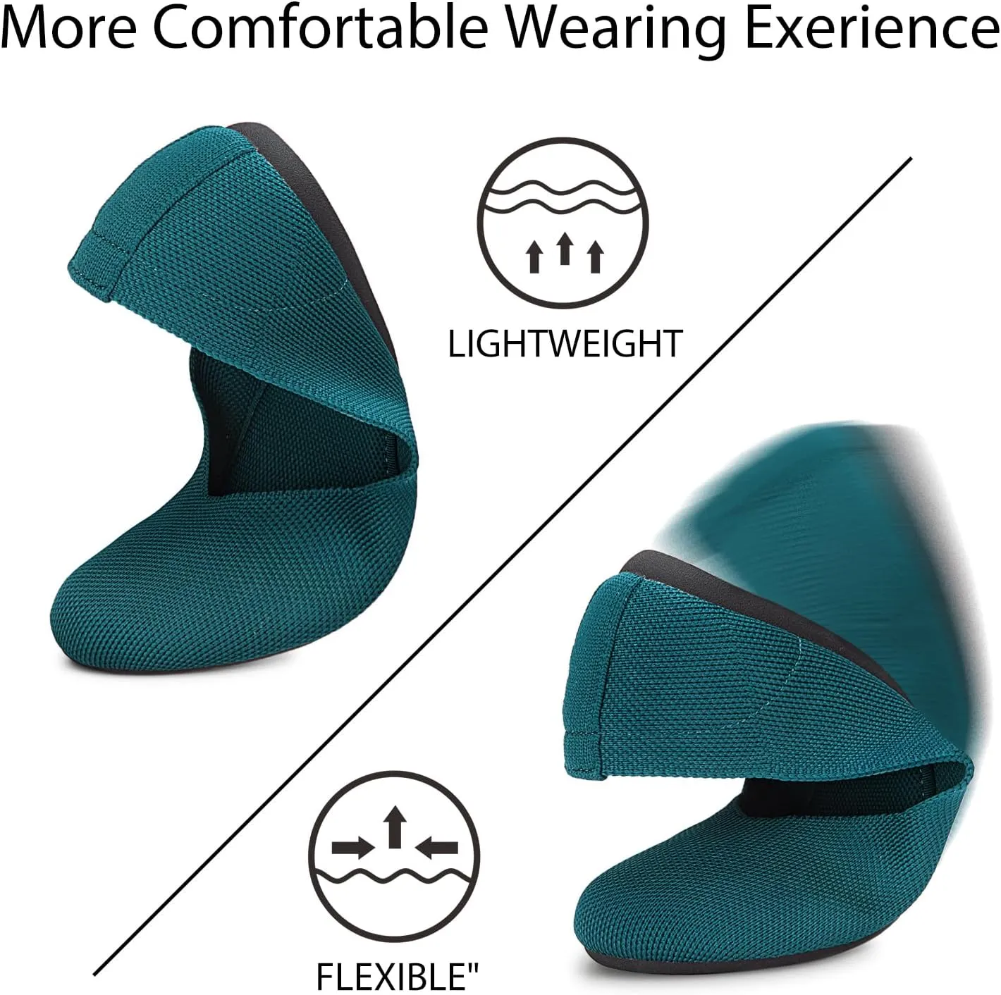 Tanamo Women's Flat Ballet Shoes Knit Flat Shoes for Women Round Toe Slip on Women Flats for Dressy Casual Office Work Wedding Comfort Soft