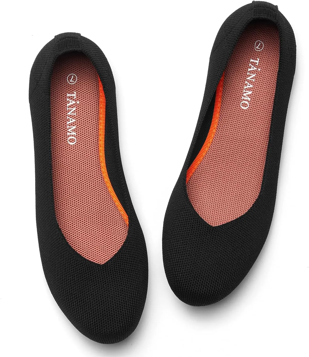 Tanamo Women's Flat Ballet Shoes Knit Flat Shoes for Women Round Toe Slip on Women Flats for Dressy Casual Office Work Wedding Comfort Soft