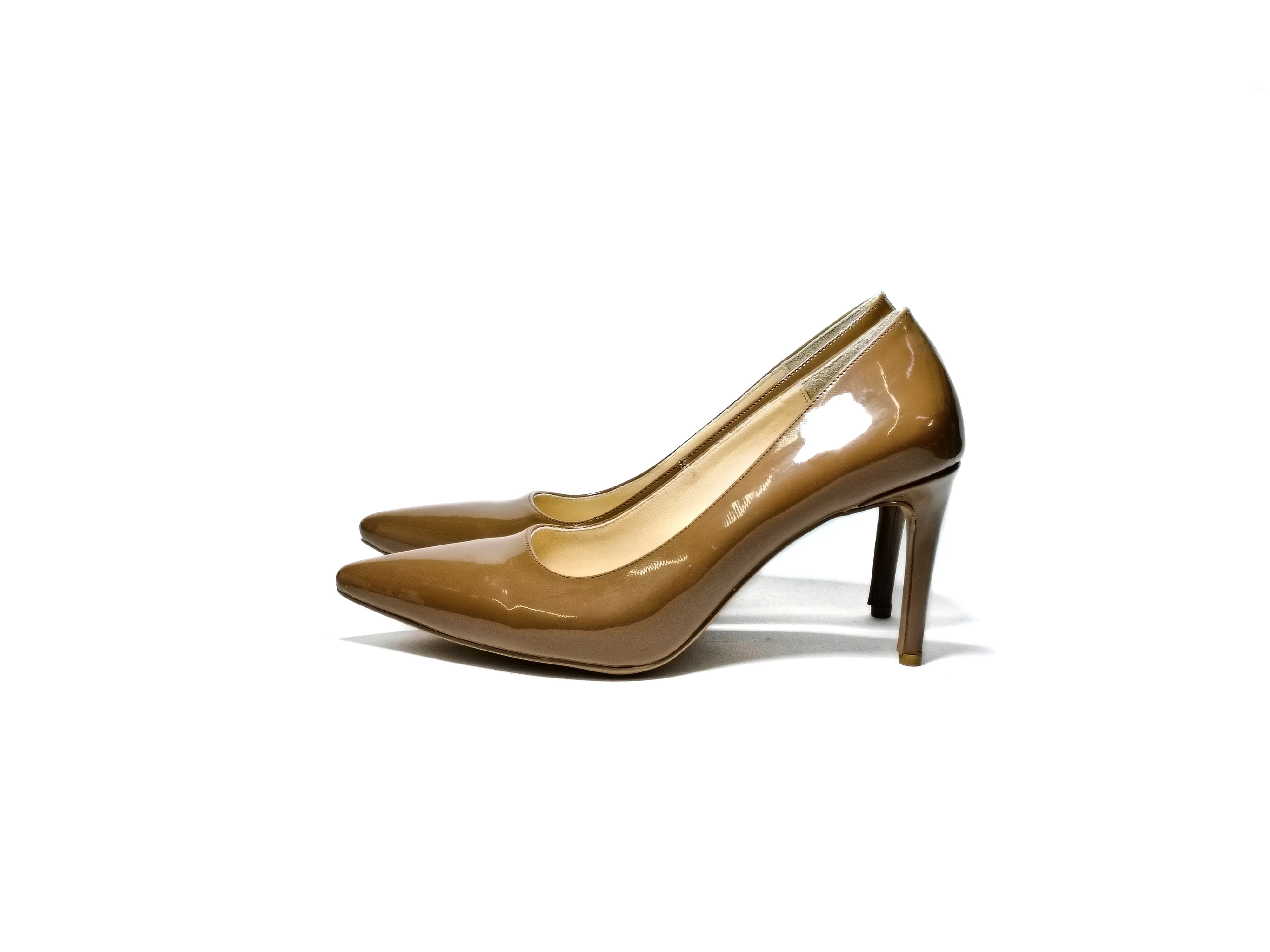 Taupe Patent 9cm heels