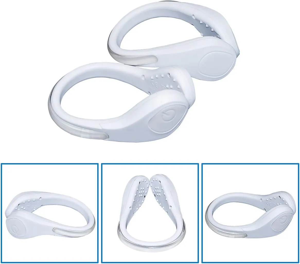 TEQIN 2Pairs LED Flash Shoe Safety Clip Lights for Runners & Night Running Gear - Reflective Running Gear for Running, Jogging, Walking, Spinning or Biking - (Set of 2)