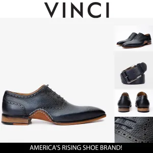 The Draco Handmade Navy Blue Semi Brogue Oxford Men Shoe