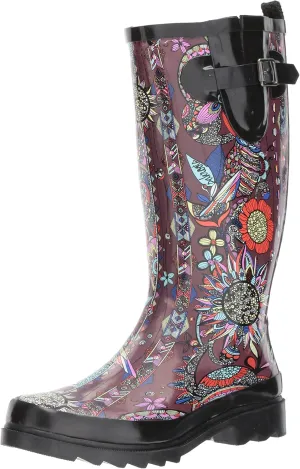 The SAK Women's Rhythm Rain Boot, Cabernet Spirit Desert, 5 Medium US