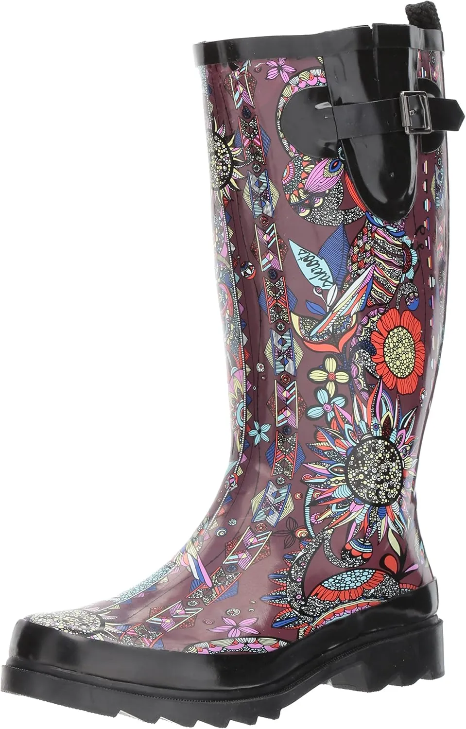 The SAK Women's Rhythm Rain Boot, Cabernet Spirit Desert, 5 Medium US