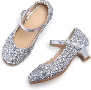THEE BRON Girls Dress Shoes Mary Jane Heels Princess Wedding Party Pumps