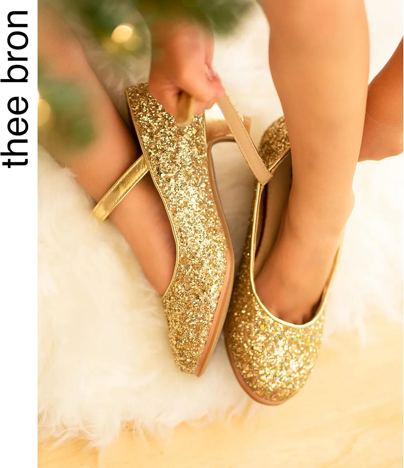 THEE BRON Girls Dress Shoes Mary Jane Heels Princess Wedding Party Pumps