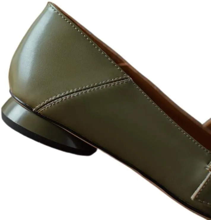 TinaCus Women's Cap-Toe Soft Leather Handmade Pearls Buckle Comfort Mary Jane Flats Shoes