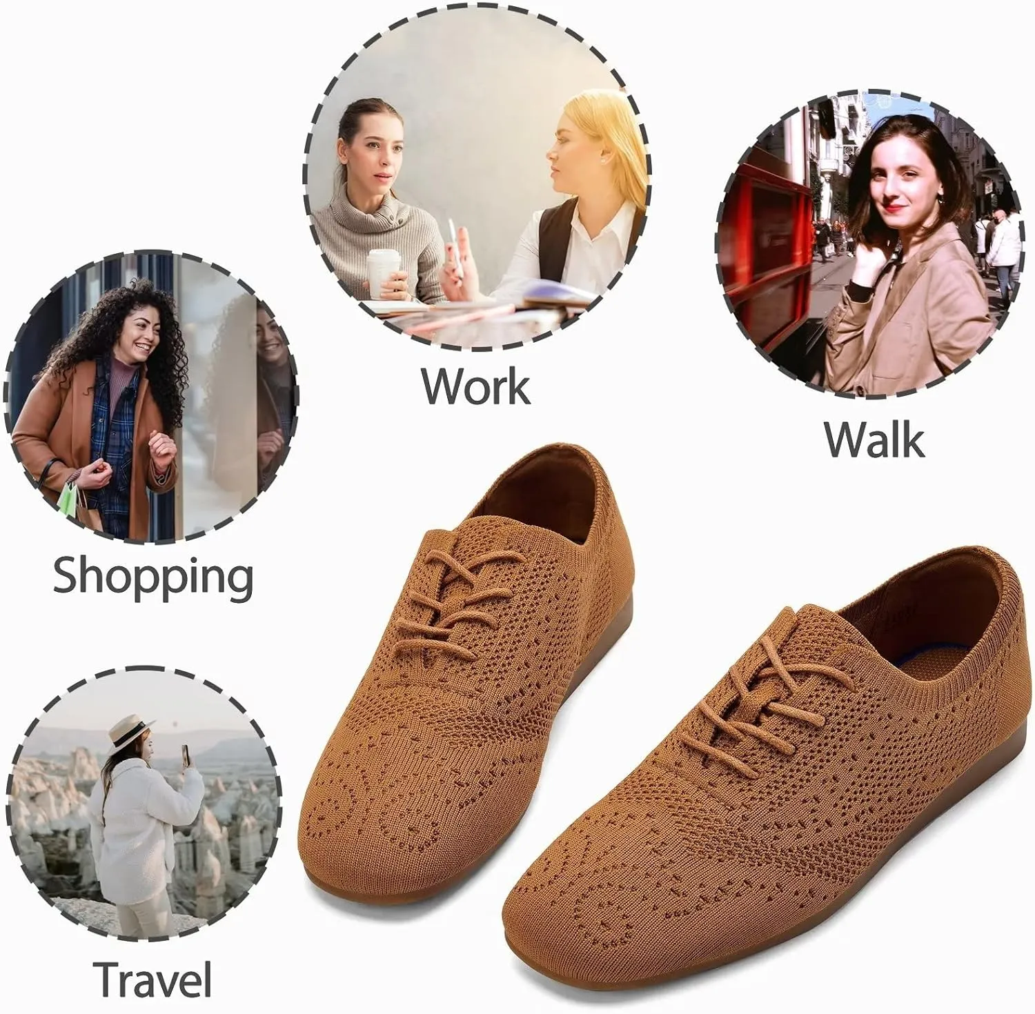 TIOSEBON Women's Oxford Flats Vintage Brogue Loafer Classic Dress Shoes