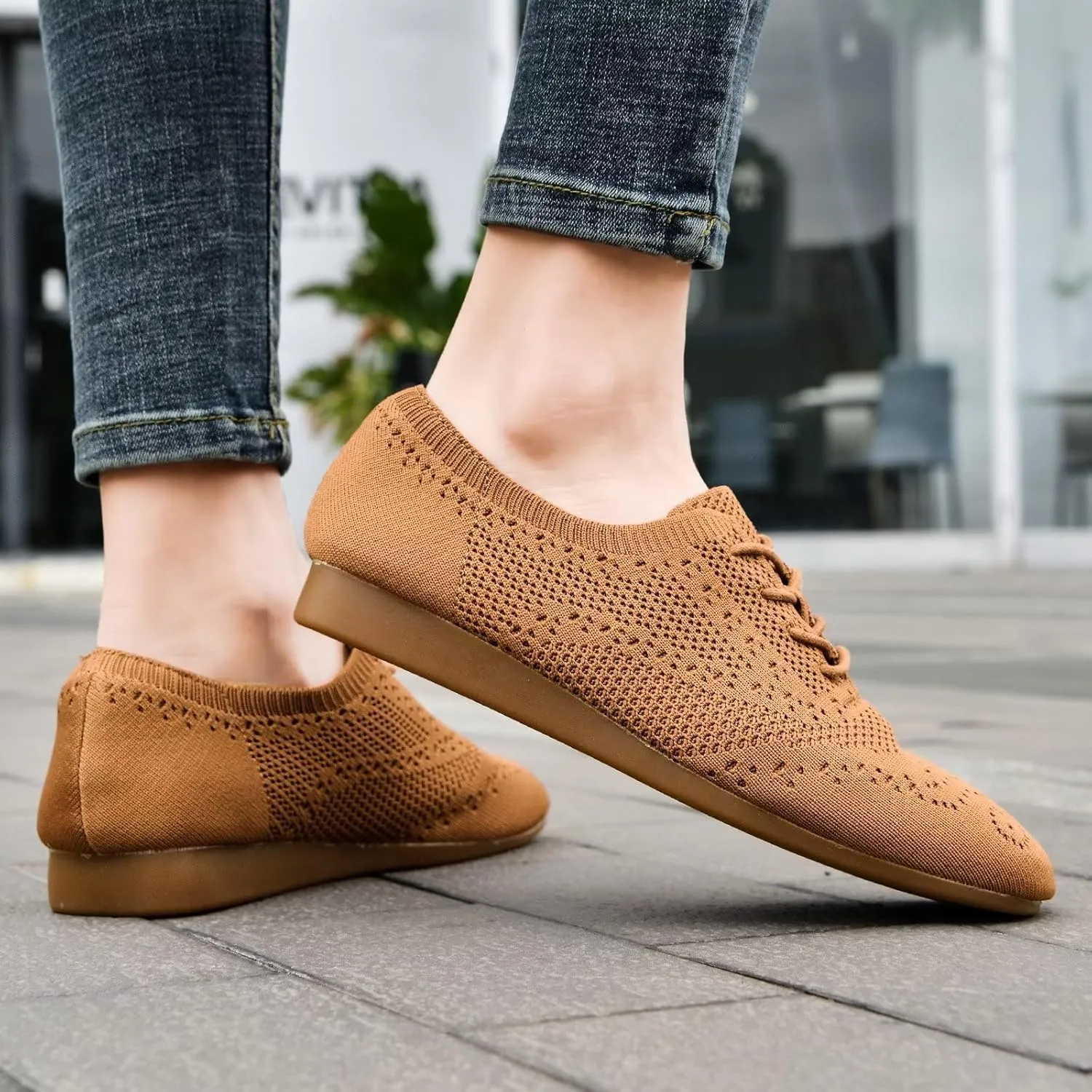 TIOSEBON Women's Oxford Flats Vintage Brogue Loafer Classic Dress Shoes