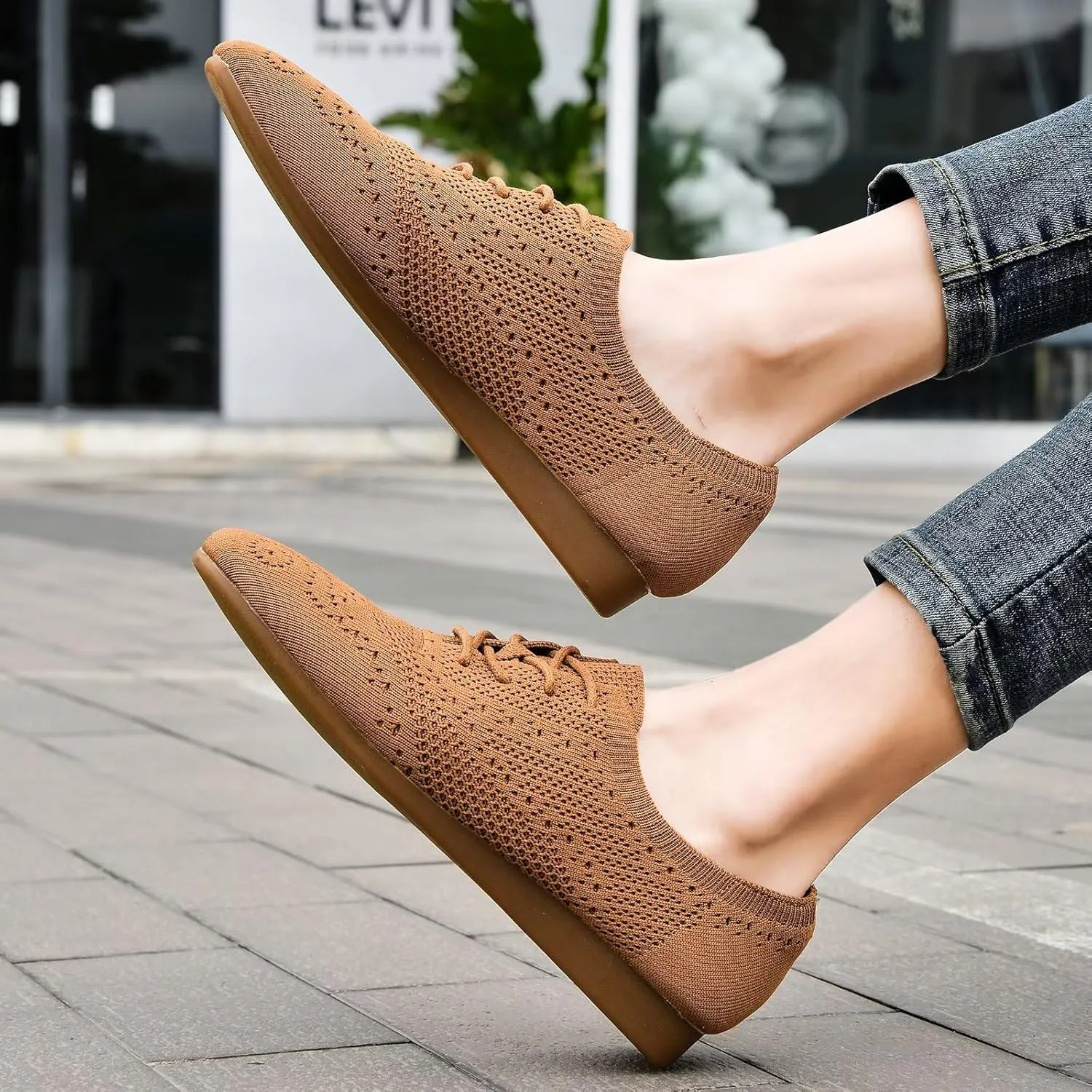 TIOSEBON Women's Oxford Flats Vintage Brogue Loafer Classic Dress Shoes