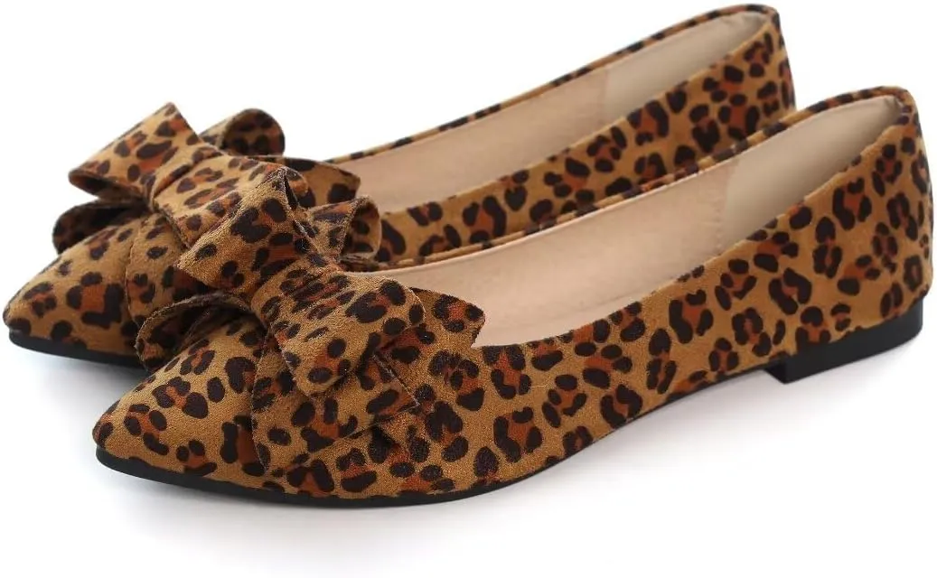 TN TANGNEST Women Fashion Bowknot Flats Comfort Pointed Toe Dress Shoes