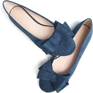 TN TANGNEST Women Fashion Bowknot Flats Comfort Pointed Toe Dress Shoes