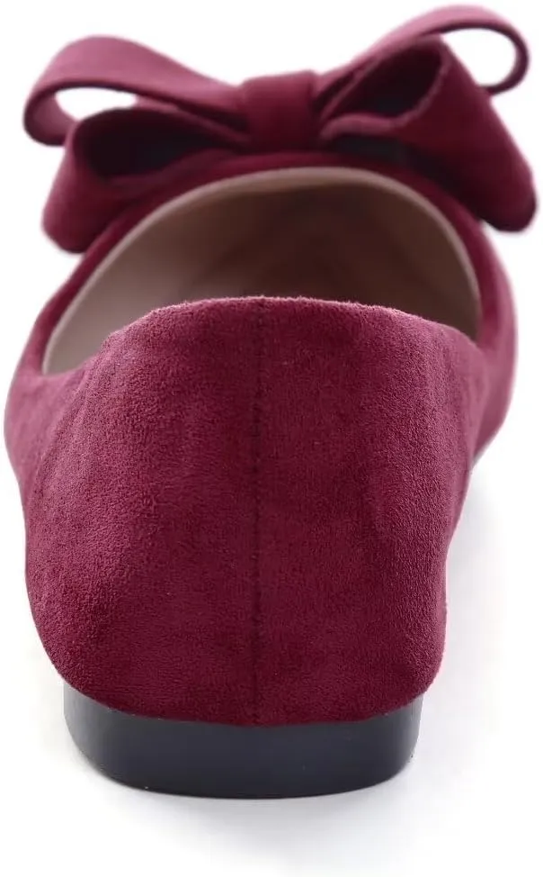 TN TANGNEST Women Fashion Bowknot Flats Comfort Pointed Toe Dress Shoes